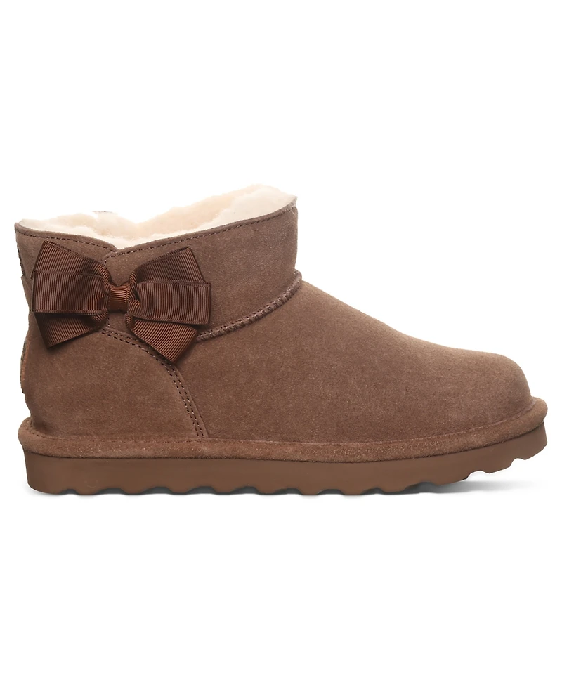Bearpaw Women's Saige Ribbon Bow Detail Ankle Booties