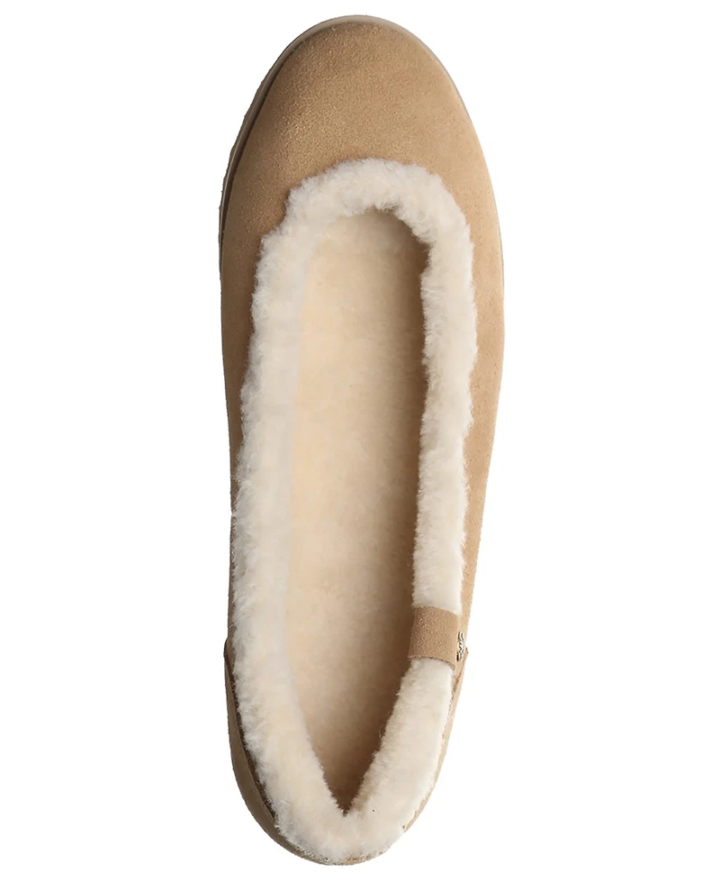 Bearpaw Women's Delphi Faux Fur Trim Ballet Flats