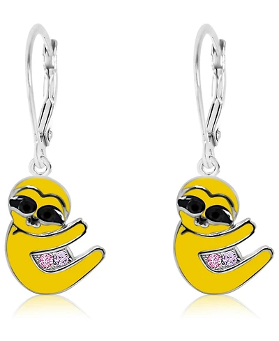 Chanteur Kids Sunglasses Smiley Face Hypoallergenic Earrings for Girls with Sterling Silver Leverbacks