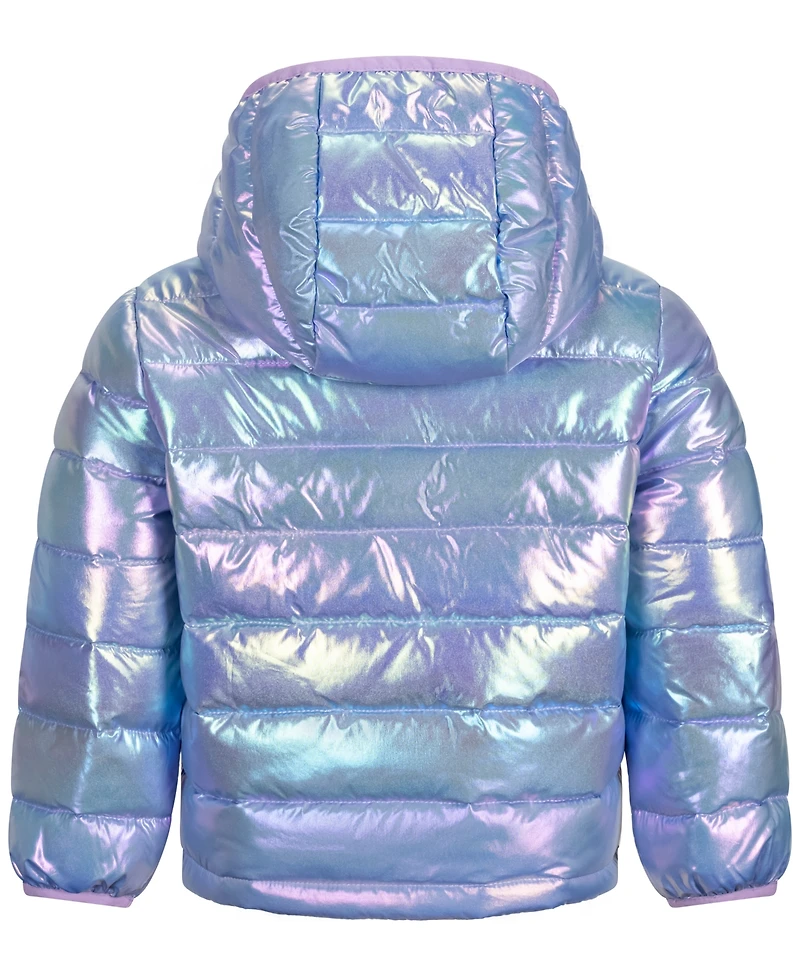 S Rothschild & Co Toddler Girls' 2T-5T Irridescent Midweight Packable Jacket
