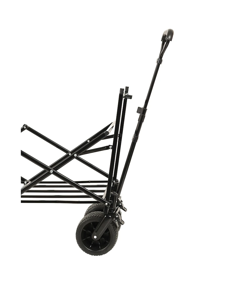 Mountaintop 480Lbs Collapsible Wagon with Canopy,7" All-Terrain Wheels, Mosquito Net, Camping Shopping Sports Garden