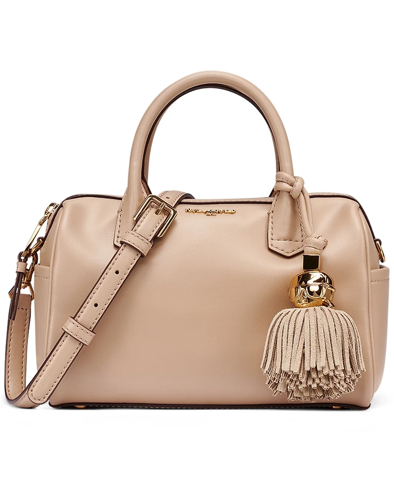 Karl Lagerfeld Paris Perette Barrel Leather Small Crossbody Handbag