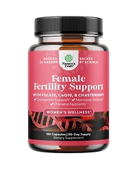 Nature's Craft Women's Fertility Supplement Prenatal Multivitamins,Choline Inositol Folate Chasteberry CoQ10 Blend,Promote Faster Conception,180 Count