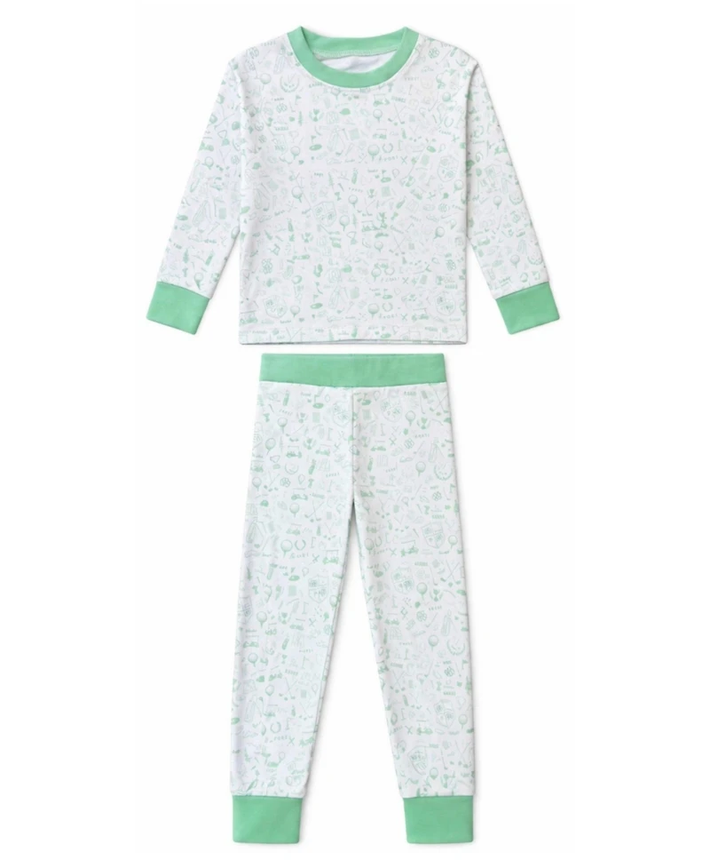 Bits & Bows Toddler and Unisex Golf Print 2-Piece Cozy Lounge Set