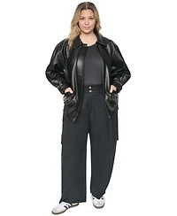 Levi's Plus Relaxed-Fit Faux Leather Bomber Jacket