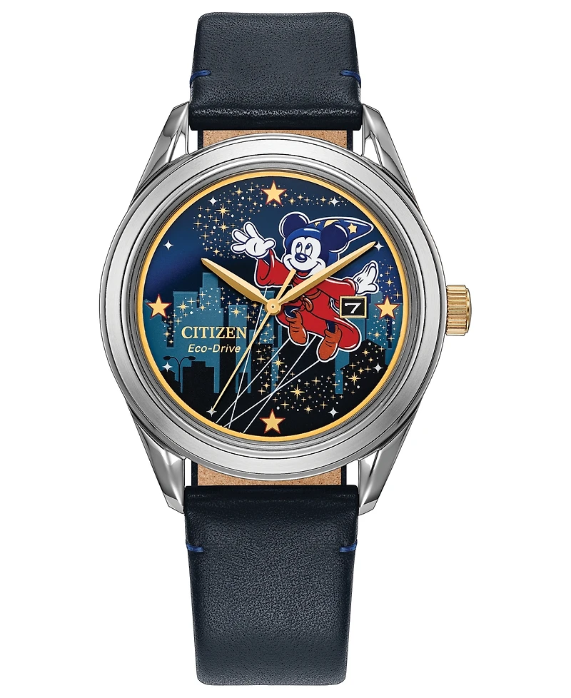Citizen Disney | Macy's 100th Thanksgiving Day Parade 2026 Disney's Sorcerer's Apprentice Mickey Mouse Balloon Unisex Leather Blue Strap Watch 40mm