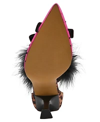 Betsey Johnson Women's Cherie Feathered Slip-On Pumps