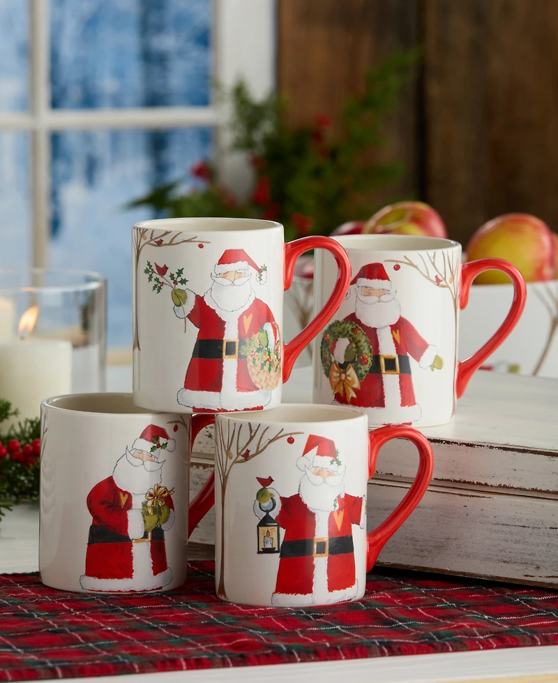 Certified International Santa Delight Mugs, Set of 4