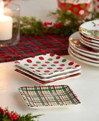 Certified International Santa Delight Canape Plates, Set of 4
