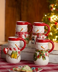Certified International Snowman Delight Mugs, Set of 4
