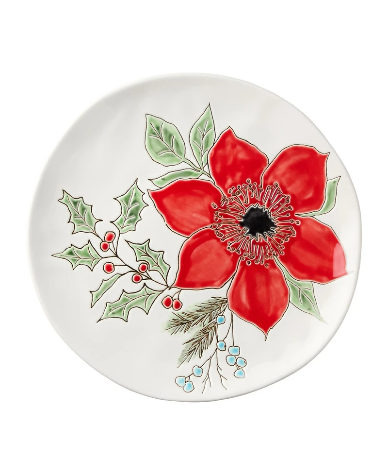 Certified International Festive Blooms Dinner Plates, Set of 4