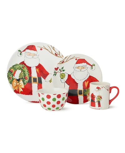 Certified International Santa Delight 16-Piece Dinnerware Set, Service For 4