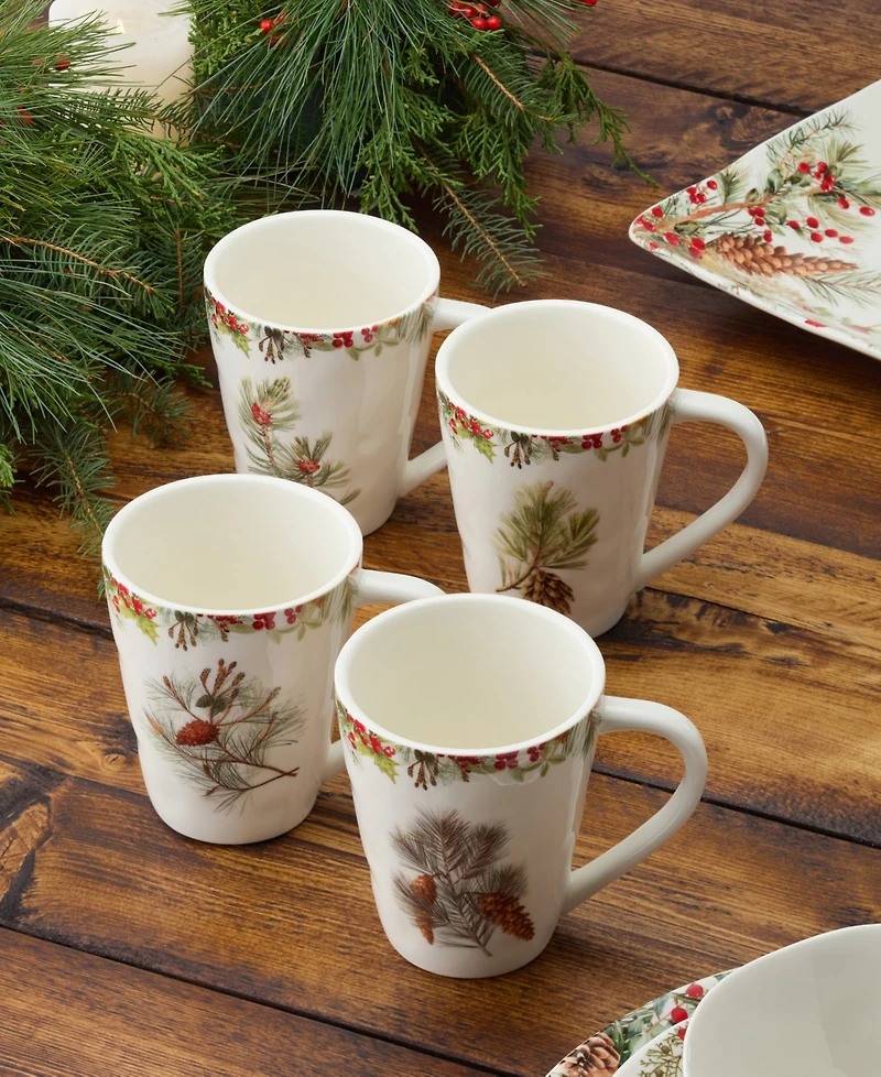 Certified International Woodland Mugs, Set of 4