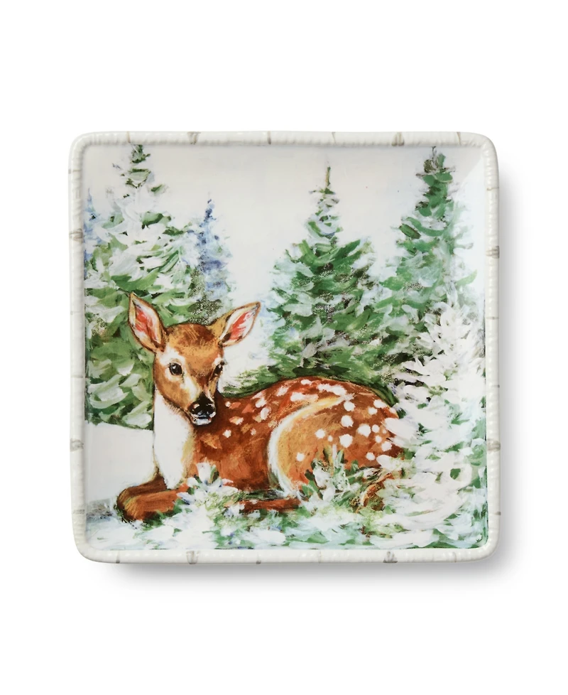 Certified International Winter Cabin Dessert Plates, Set of 4