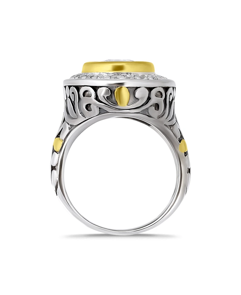 Macy's Oval Cubic Zirconia Oxidized Accents Statement Ring