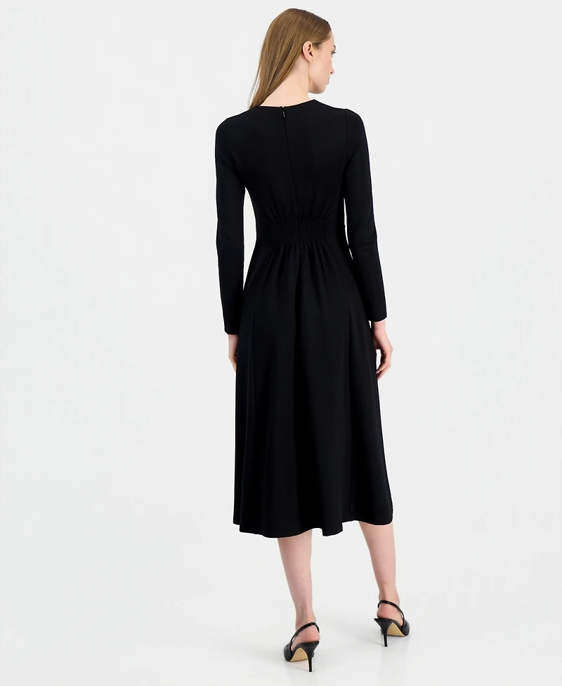 Anne Klein Women's Serenity A-Line Belted Midi Dress