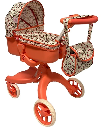 The New York Doll Collection Deluxe Baby Doll Stroller with Matching Diaper Bag