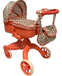 The New York Doll Collection Deluxe Baby Doll Stroller with Matching Diaper Bag