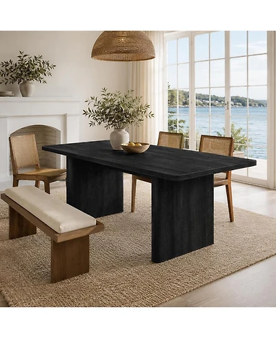 homfan 63"-82.7" Extendable Dining Table with Rounded Corners, Seats 8-10