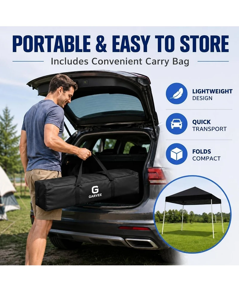 gaomon 10x10 ft Pop Up Canopy Tent with Slant Legs, Uv and Water-Resistant