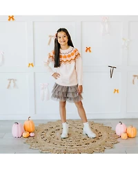 Sweet Wink Little Girls Pumpkin Fair Isle Sweater