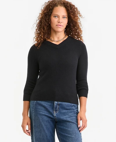 On 34th Women's 100% Cashmere Relaxed V-Neck Sweater, Macy's Exclusive