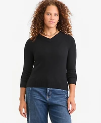 On 34th Women's 100% Cashmere Relaxed V-Neck Sweater, Macy's Exclusive