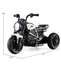 Hongge 6V Electric Motorcycle with Led Headlight and Music, 31" x 18.5" x 19.5", 66 lb. Capacity, Ages 3-5