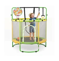 Hongge 55-Inch Kids Trampoline with Adjustable Gymnastics Bar and Hoop
