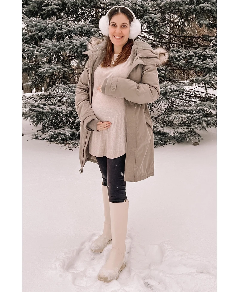 Pinkblush Maternity Black Long Sleeve Round Hem Textured Top