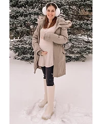 Pinkblush Maternity Black Long Sleeve Round Hem Textured Top