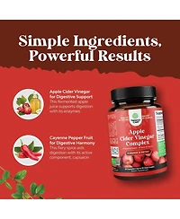 Nature's Craft Apple Cider Vinegar Capsules - Acv Supplement for Gut and Digestive Health with Cayenne - Extra Strength Acv Capsules