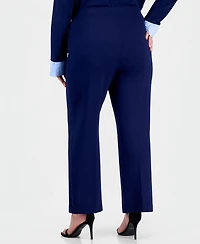 Jones New York Plus Pull On Pintuck Trouser: Serenity Knit Wide-Leg Pants