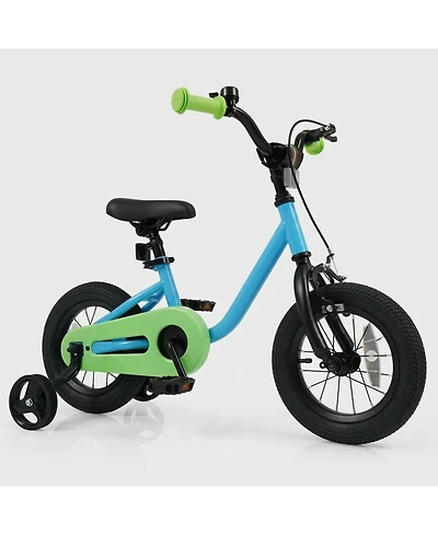 Hongge 12-Inch Kids Bike with Training Wheels Adjustable Seat and Dual Brakes Ages 3-4
