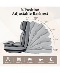 Sugift 360-Degree Swivel Floor Gaming Chair with 6-Position Adjustable Backrest