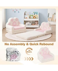 Sugift 2-in-1 Convertible Kids Sofa and Lounger with Removable Washable Cover