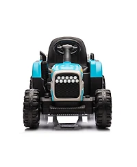 Yobtop 24V Kids Electric Ride On Tractor with Trailer, Remote Control, 3 Speed, Ages 3+