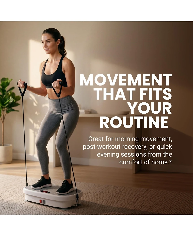 M3 Vibration Plate Exercise Machine with Resistance Bands, Remote and Bluetooth Speaker for Home Fitness and Lymphatic Drainage