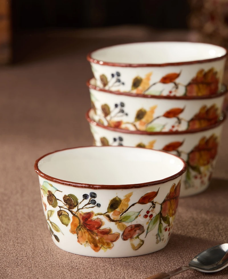 Certified International Autumn Meadows Ice Cream Bowls, Set of 4