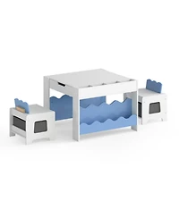 Sugift Multi-Purpose Kids Activity Table and 2-Chair Set with Double-Sided Tabletop
