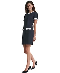 Karl Lagerfeld Paris Women's Scuba Crepe Shift Dress With Contrast Framing