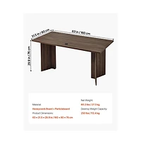Slickblue Modern Executive Desk, Large Rectangle Office Table with Cable Grommet for Home Office Study