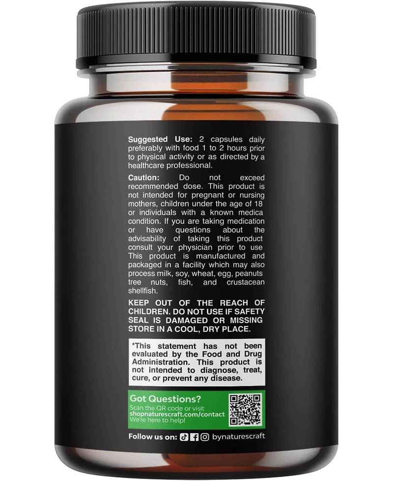 Horny Goat Weed Capsules | Tongkat Ali Saw Palmetto Extract | Panax Ginseng and Black Maca Root for Stamina & Energy | 20ct