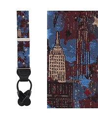 Trafalgar Men's Nyc Proud Silk Novelty Button End Suspenders