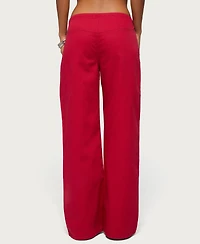 Edikted Women's Kala Low-Rise Baggy Grommet Jeans, 31" Inseam