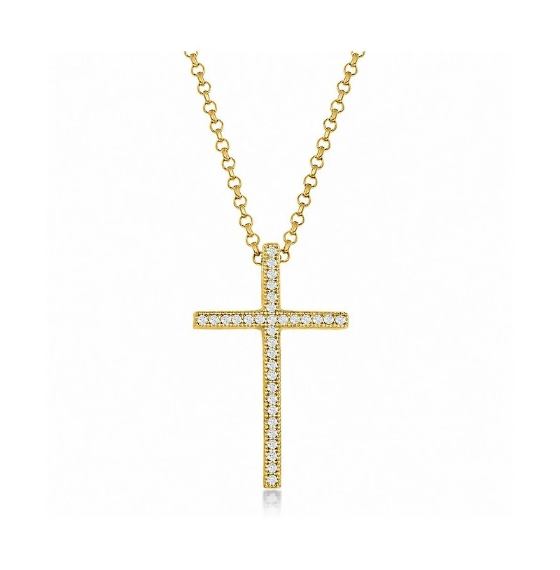 Simona Micro Pave Cz Cross Necklace