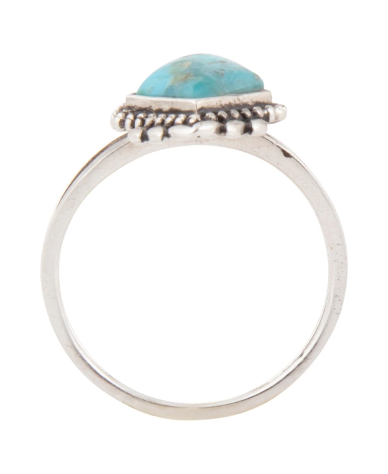 Barse Anemone Blue Turquoise and Silver Statement Ring