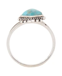 Barse Anemone Blue Turquoise and Silver Statement Ring