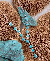 Barse Durango Blue Turquoise and Silver Y-Necklace