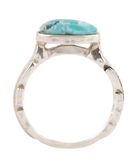 Barse Silver-Plated Blue Turquoise Statement Ring